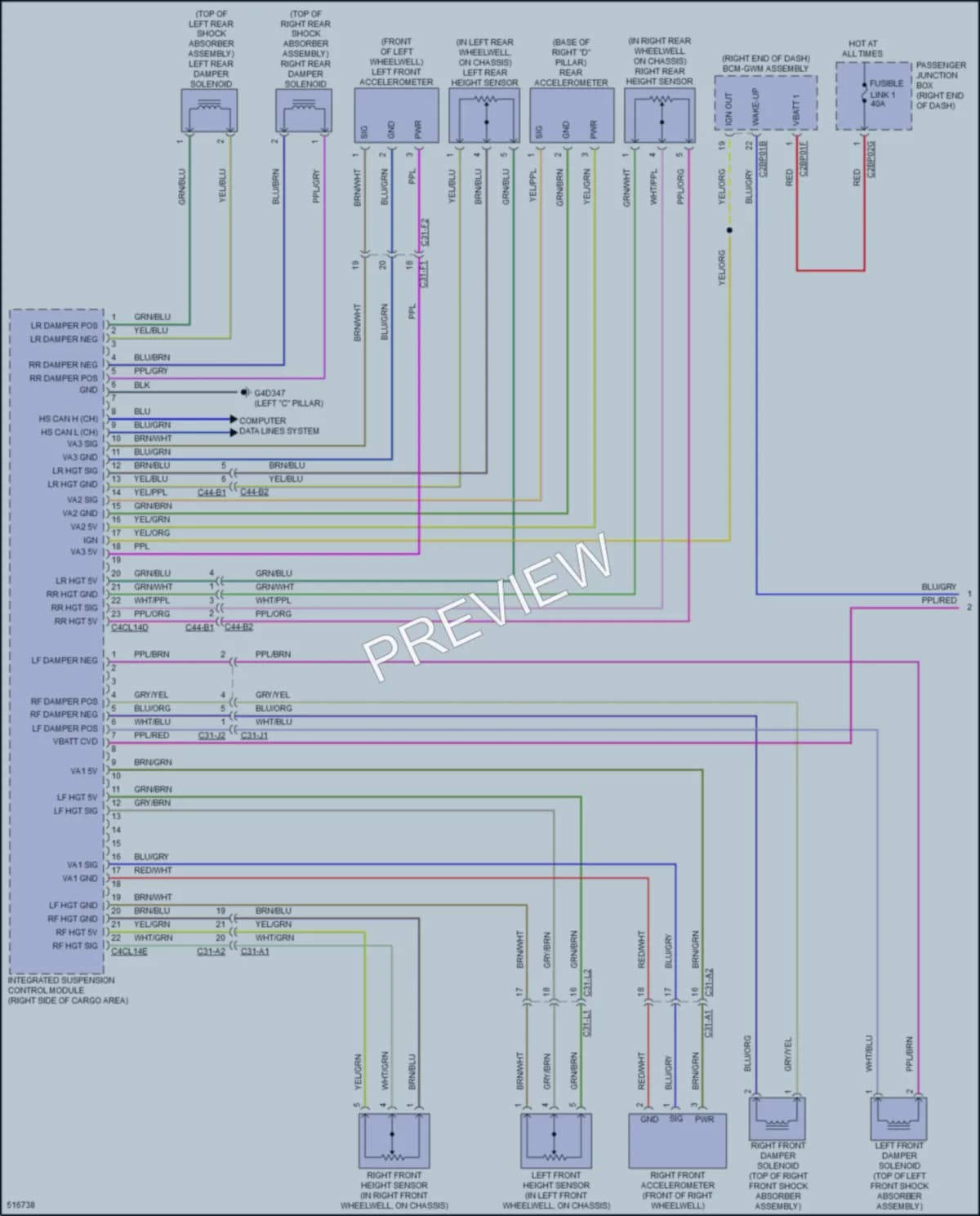 2016 LandRover RangeRover Electronic Suspension wiring diagram preview