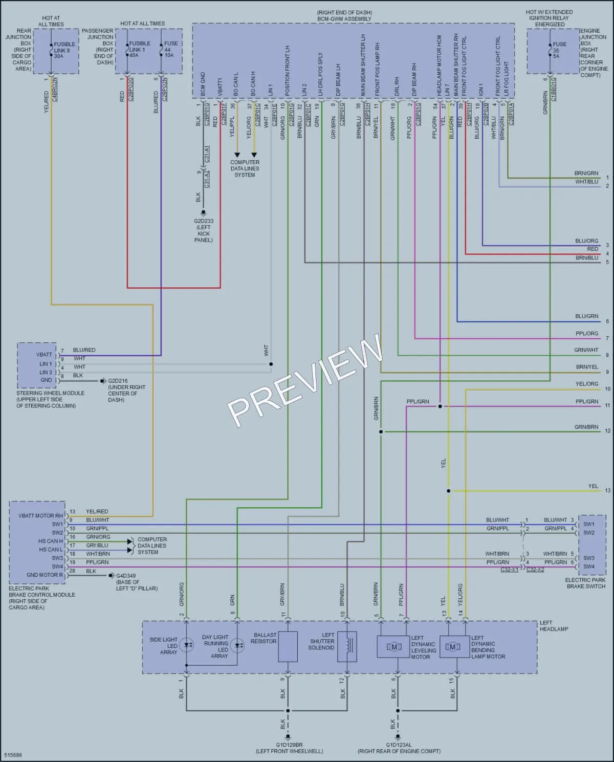 2016 LandRover RangeRover Headlights wiring diagram preview