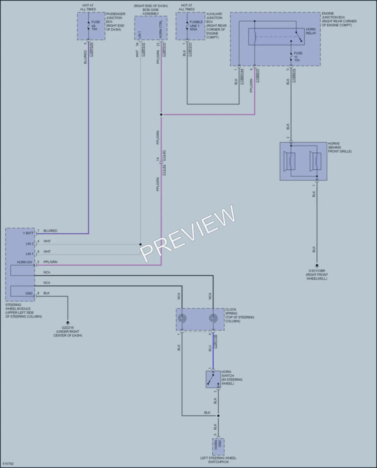 2016 LandRover RangeRover Horn wiring diagram preview