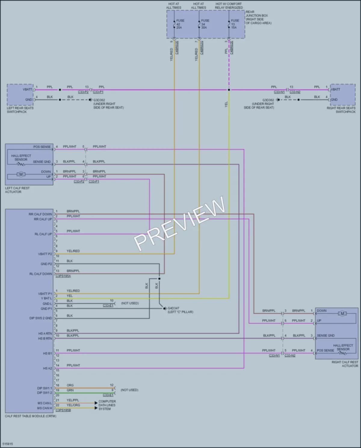 2016 LandRover RangeRover Power Seats wiring diagram preview