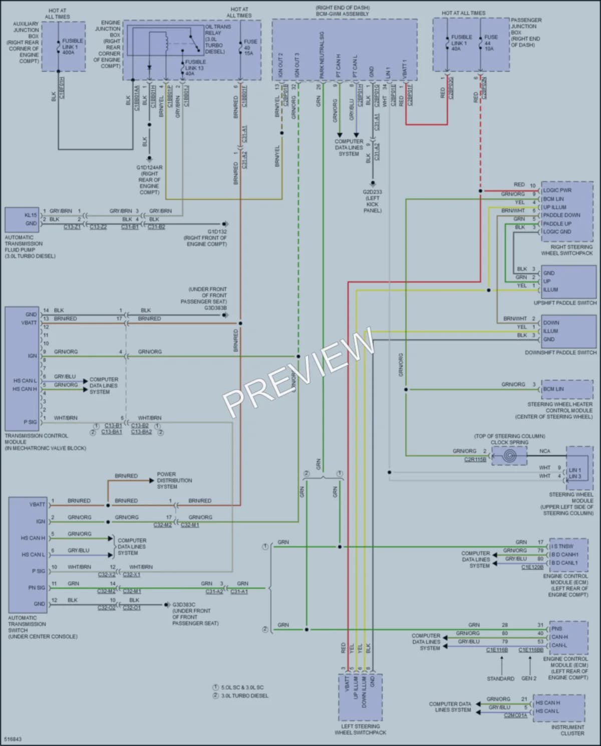 2016 LandRover RangeRover Transmission wiring diagram preview