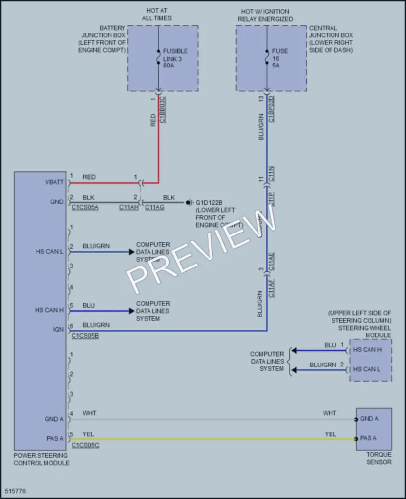 2016 LandRover RangeRoverEvoque Electronic Power Steering wiring diagram preview