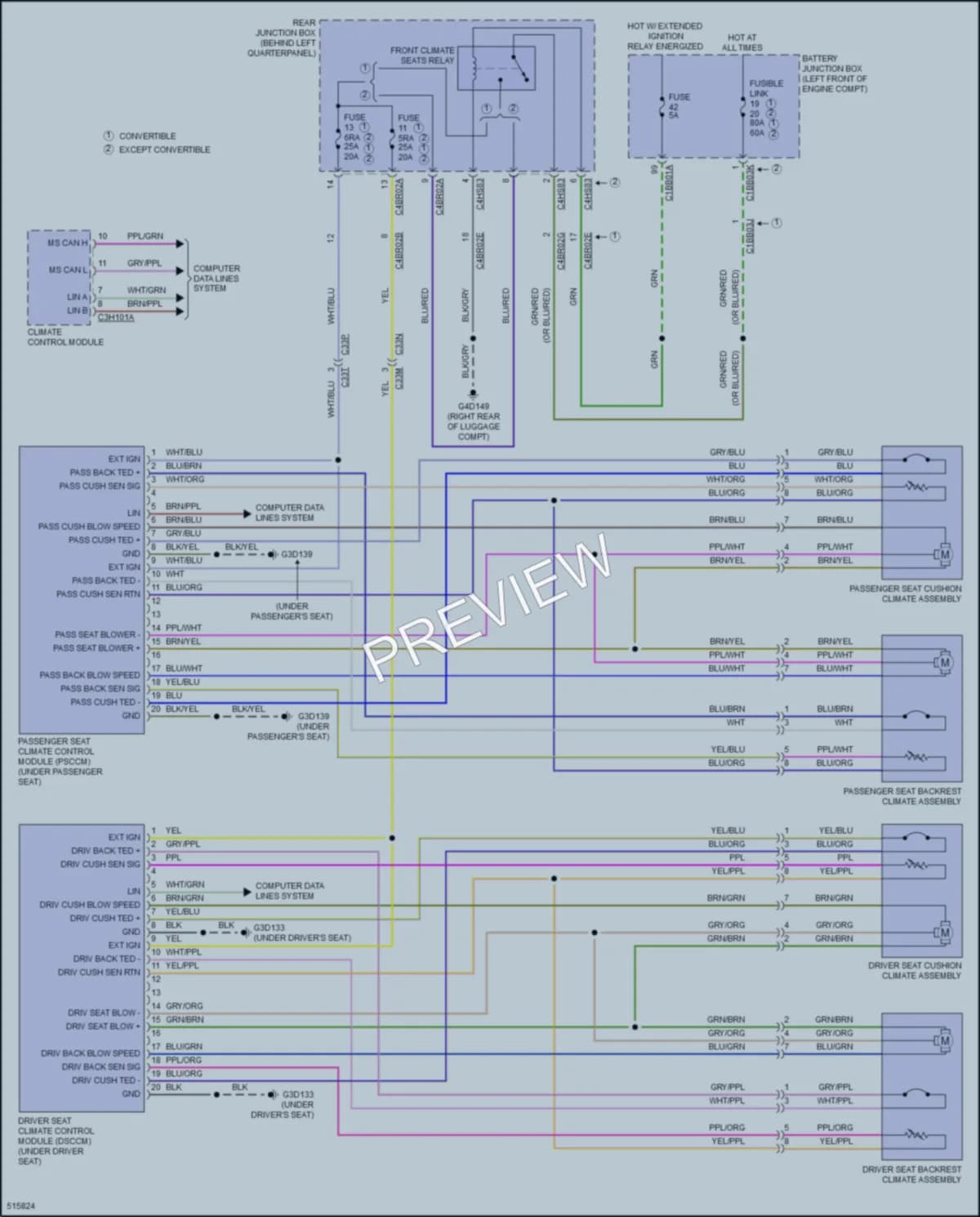 2016 LandRover RangeRoverEvoque Power Seats wiring diagram preview