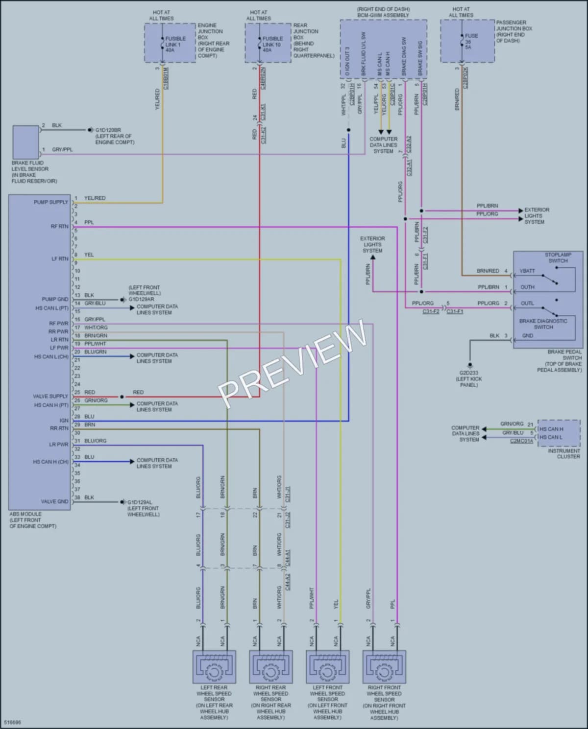 2016 LandRover RangeRoverSport Anti Lock Brakes wiring diagram preview