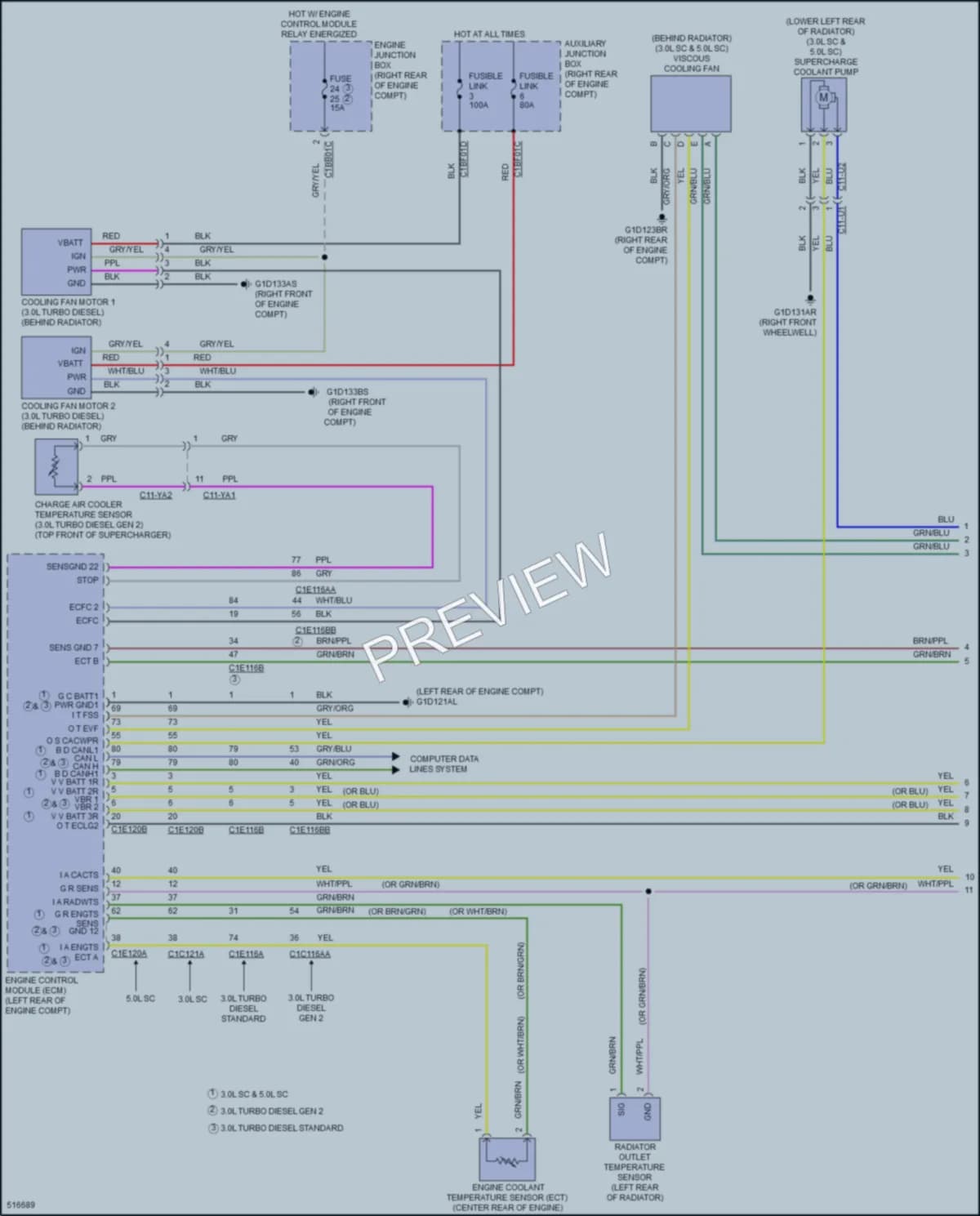 2016 LandRover RangeRoverSport Cooling Fan wiring diagram preview