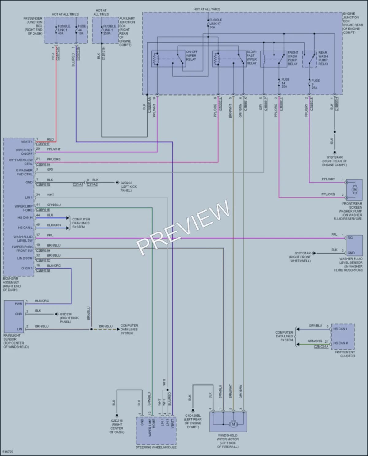 2016 LandRover RangeRoverSport Wiper Washer wiring diagram preview