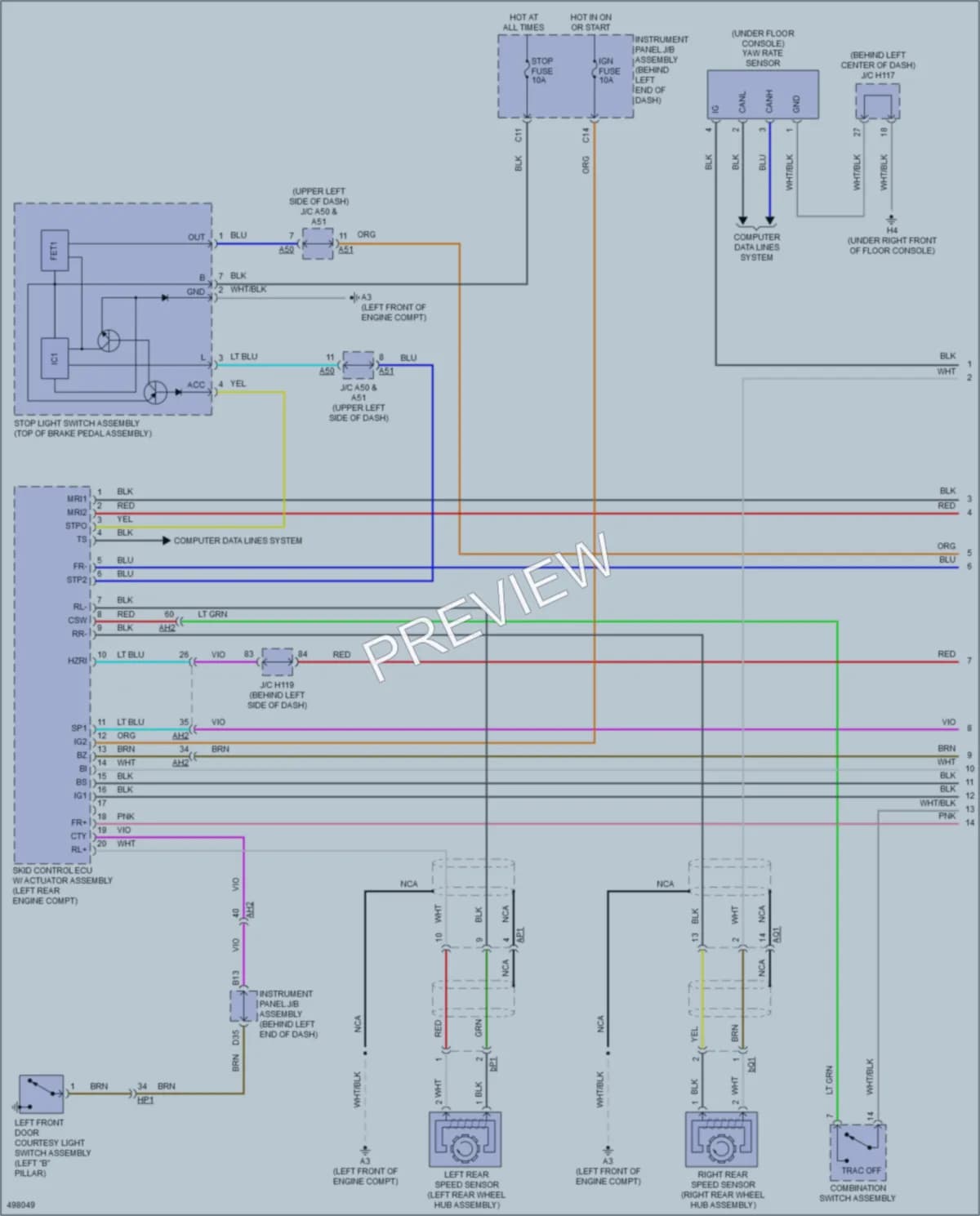 2016 Lexus CT200h Anti Lock Brakes wiring diagram preview