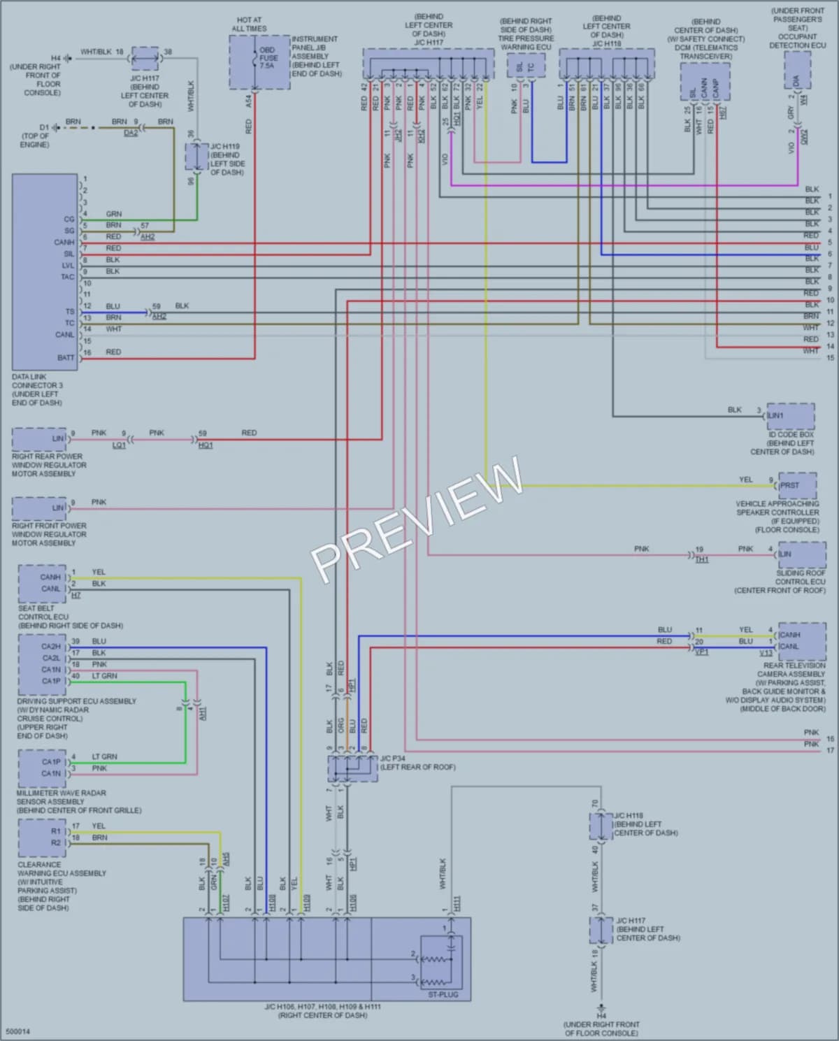 2016 Lexus CT200h Computer Data Lines wiring diagram preview