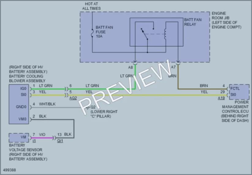 2016 Lexus CT200h Cooling Fan wiring diagram preview