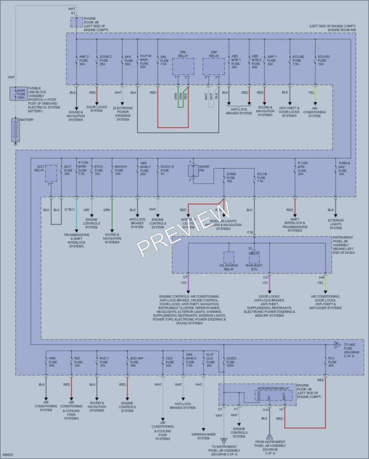 2016 Lexus CT200h Power Distribution wiring diagram preview