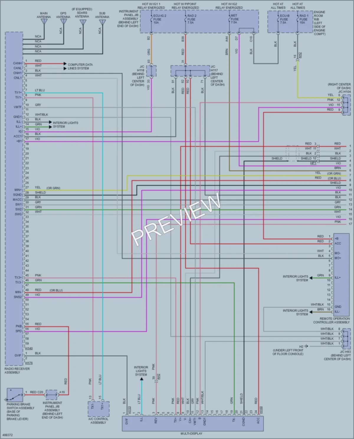 2016 Lexus CT200h Radio wiring diagram preview