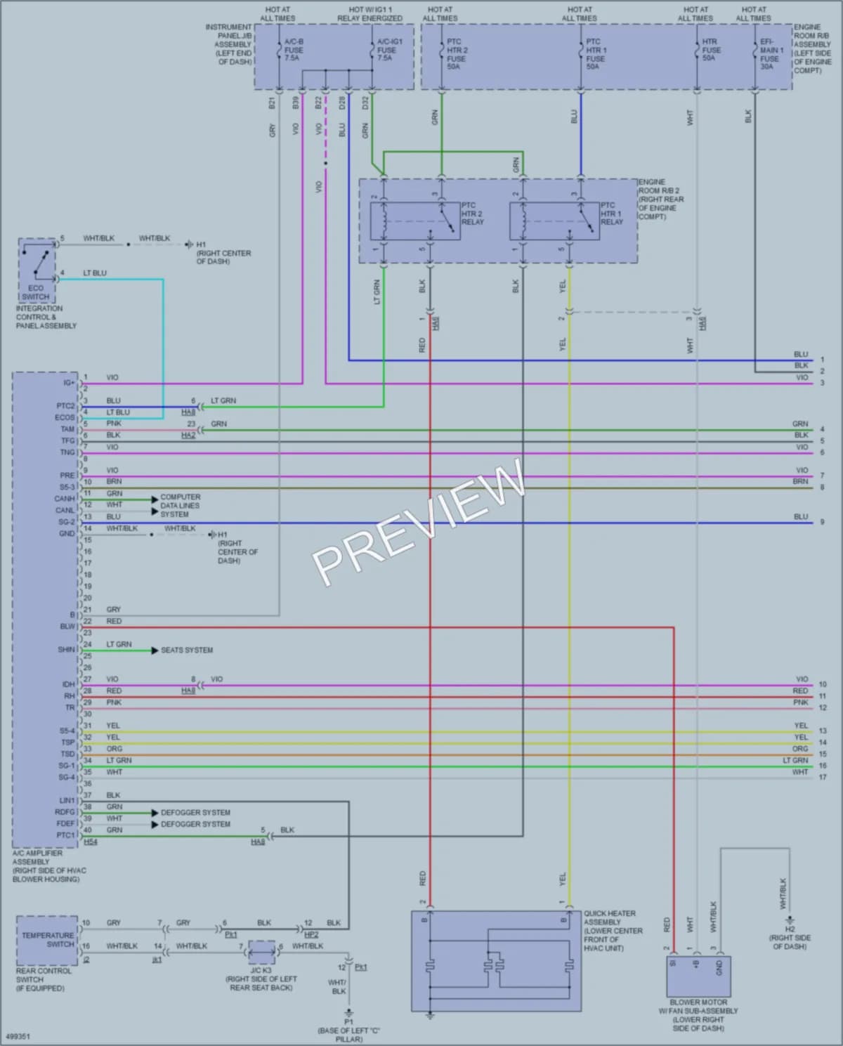 2016 Lexus ES300h Air Conditioning wiring diagram preview