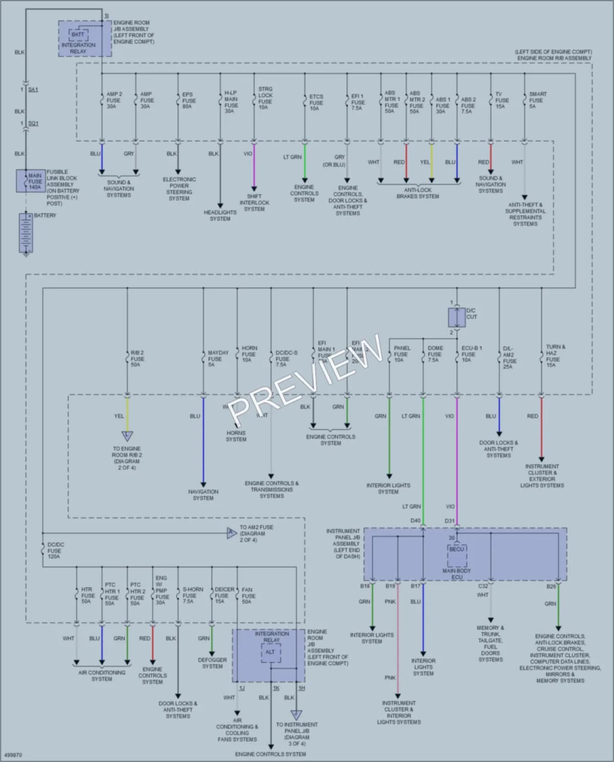 2016 Lexus ES300h Power Distribution wiring diagram preview
