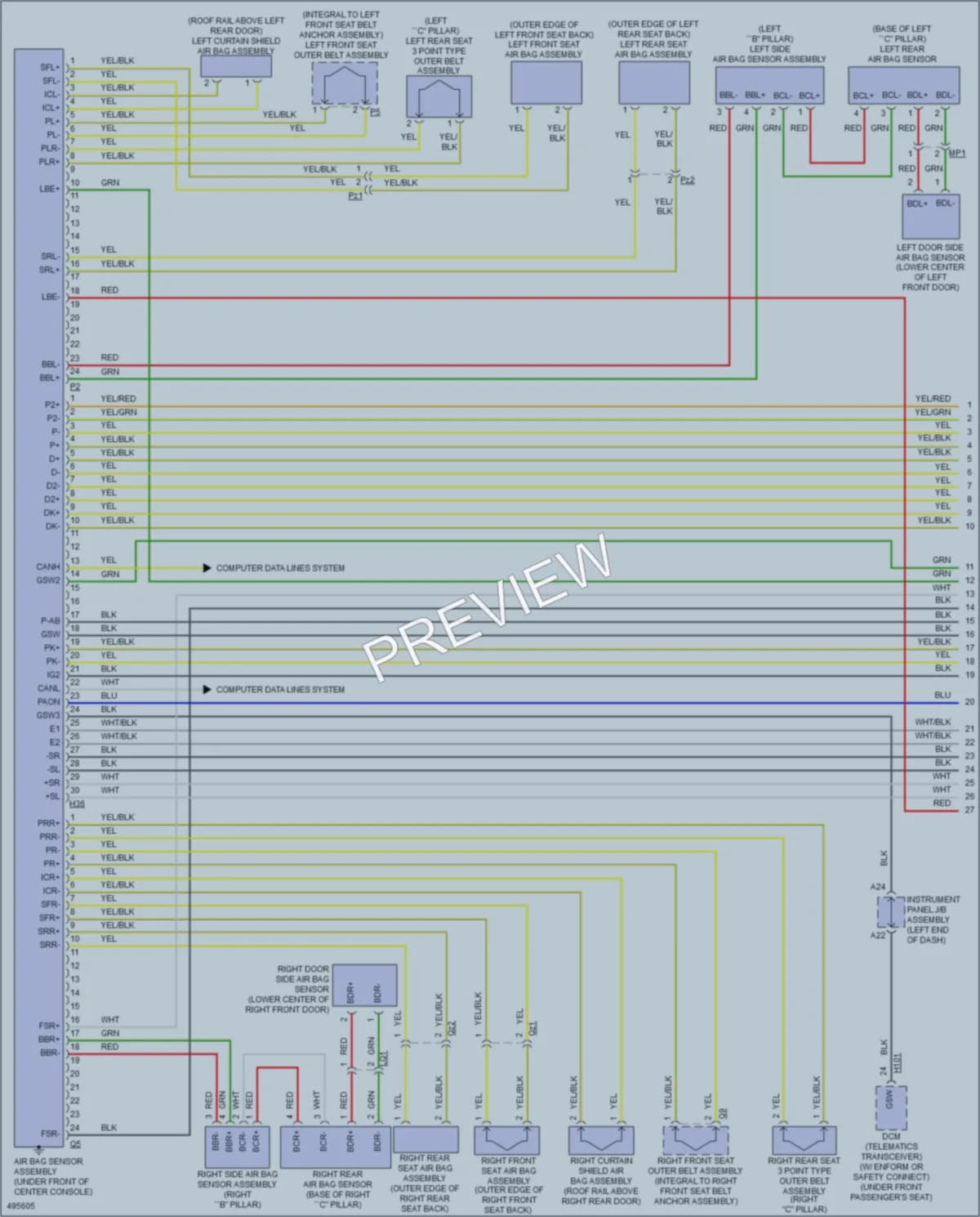2016 Lexus ES300h Supplemental Restraints wiring diagram preview