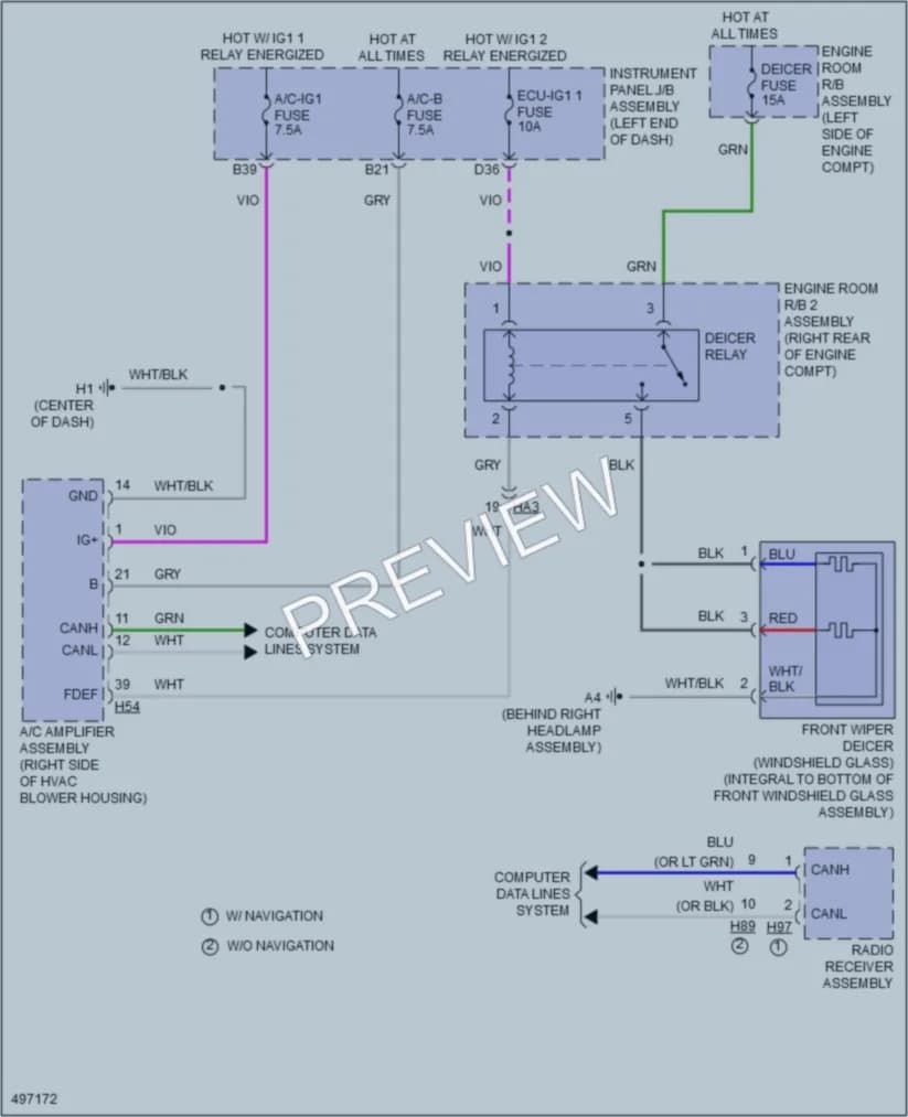2016 Lexus ES350 Defoggers wiring diagram preview