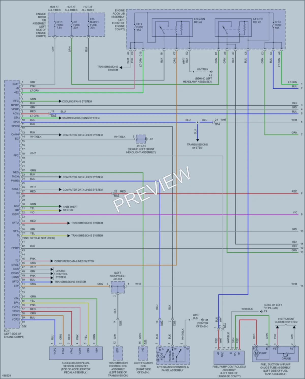 2016 Lexus ES350 Engine Performance wiring diagram preview