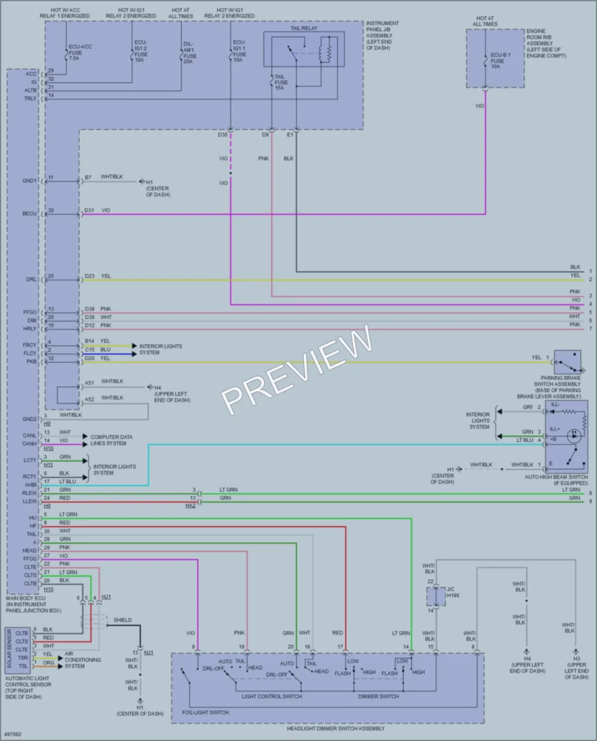 2016 Lexus ES350 Headlights wiring diagram preview