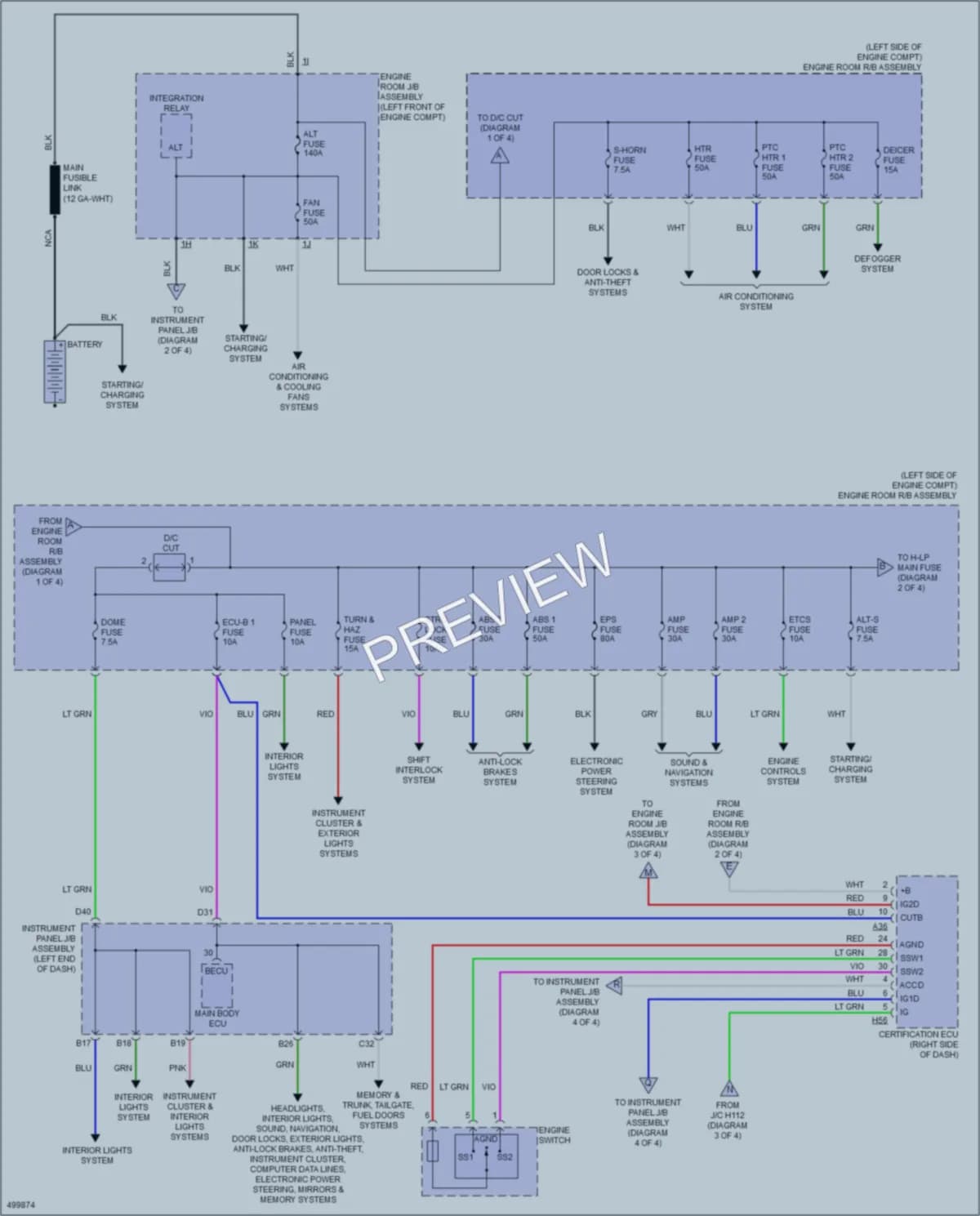 2016 Lexus ES350 Power Distribution wiring diagram preview