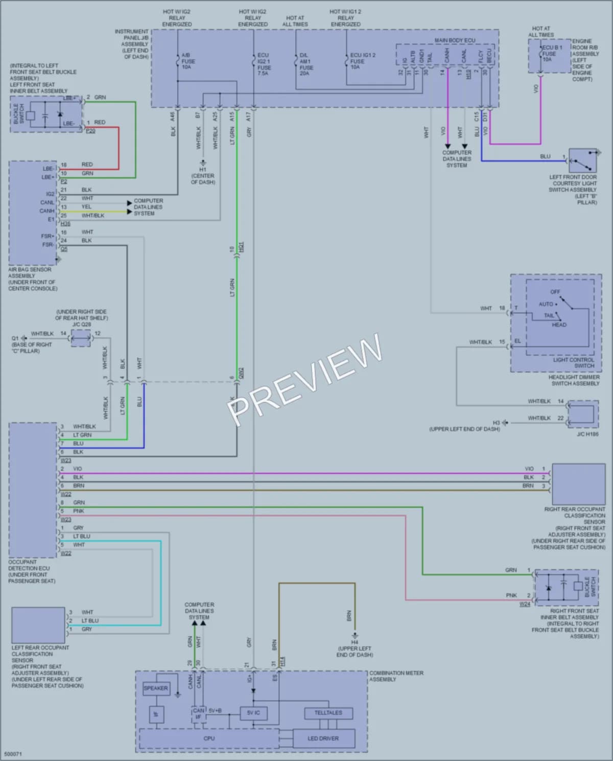 2016 Lexus ES350 Warning Systems wiring diagram preview