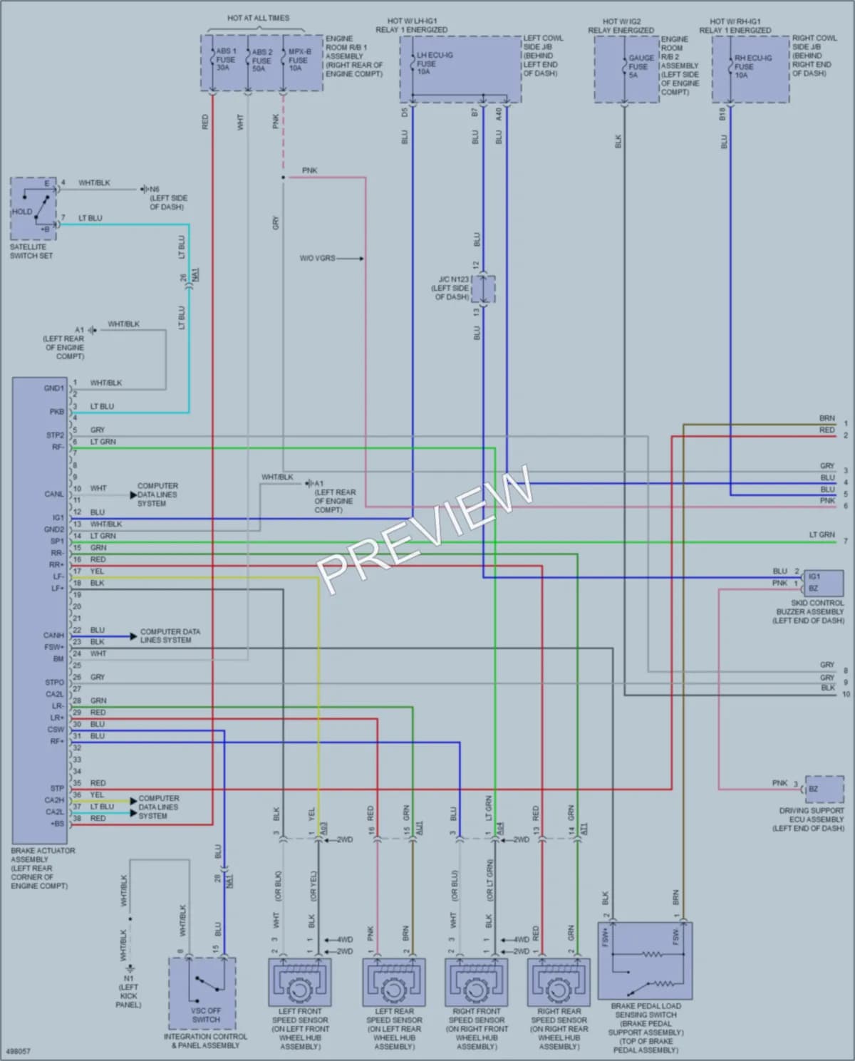 2016 Lexus GS200t Anti Lock Brakes wiring diagram preview