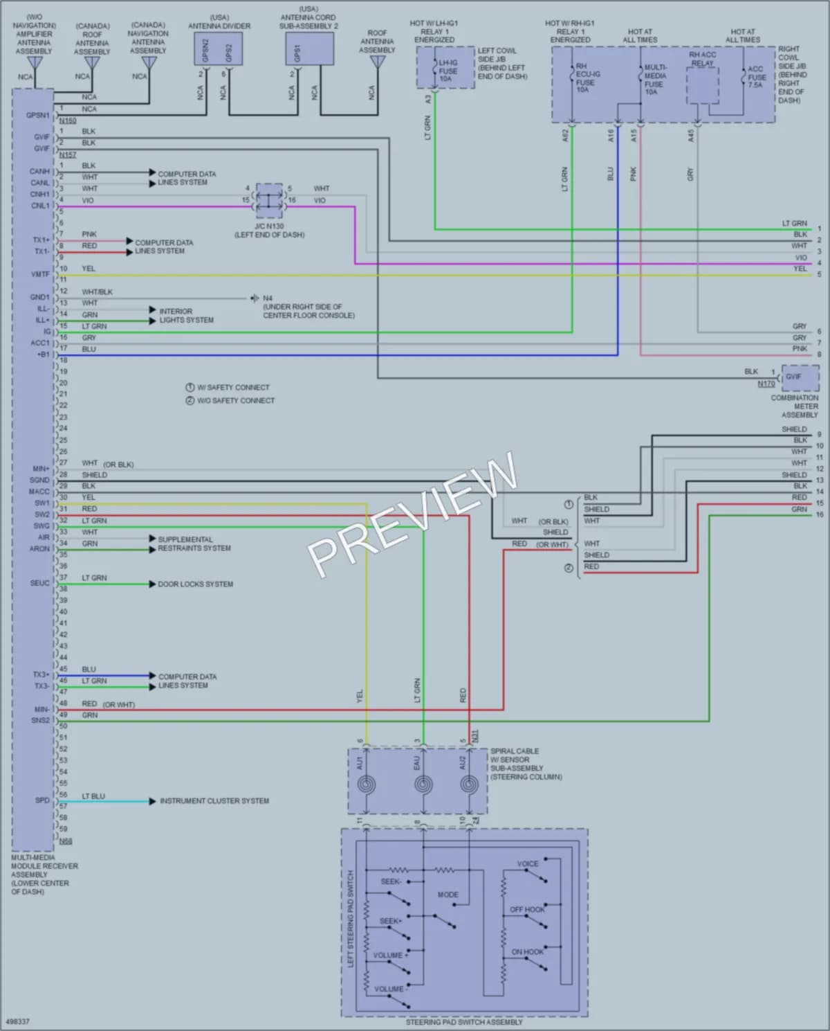 2016 Lexus GS200t Radio wiring diagram preview