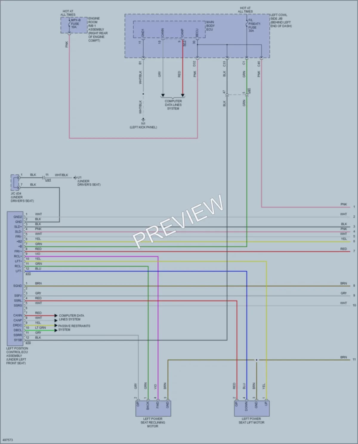 2016 Lexus GS350 Memory Systems wiring diagram preview