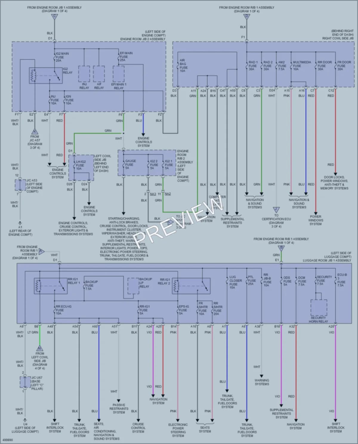 2016 Lexus GS350 Power Distribution wiring diagram preview