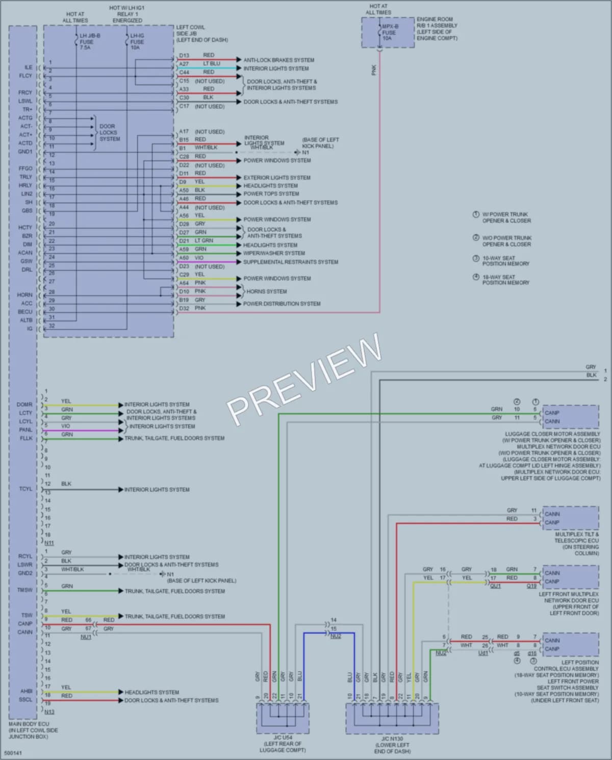 2016 Lexus GS450h Body Control Modules wiring diagram preview