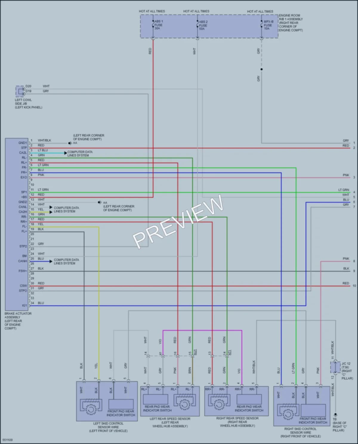 2016 Lexus GSF Anti Lock Brakes wiring diagram preview