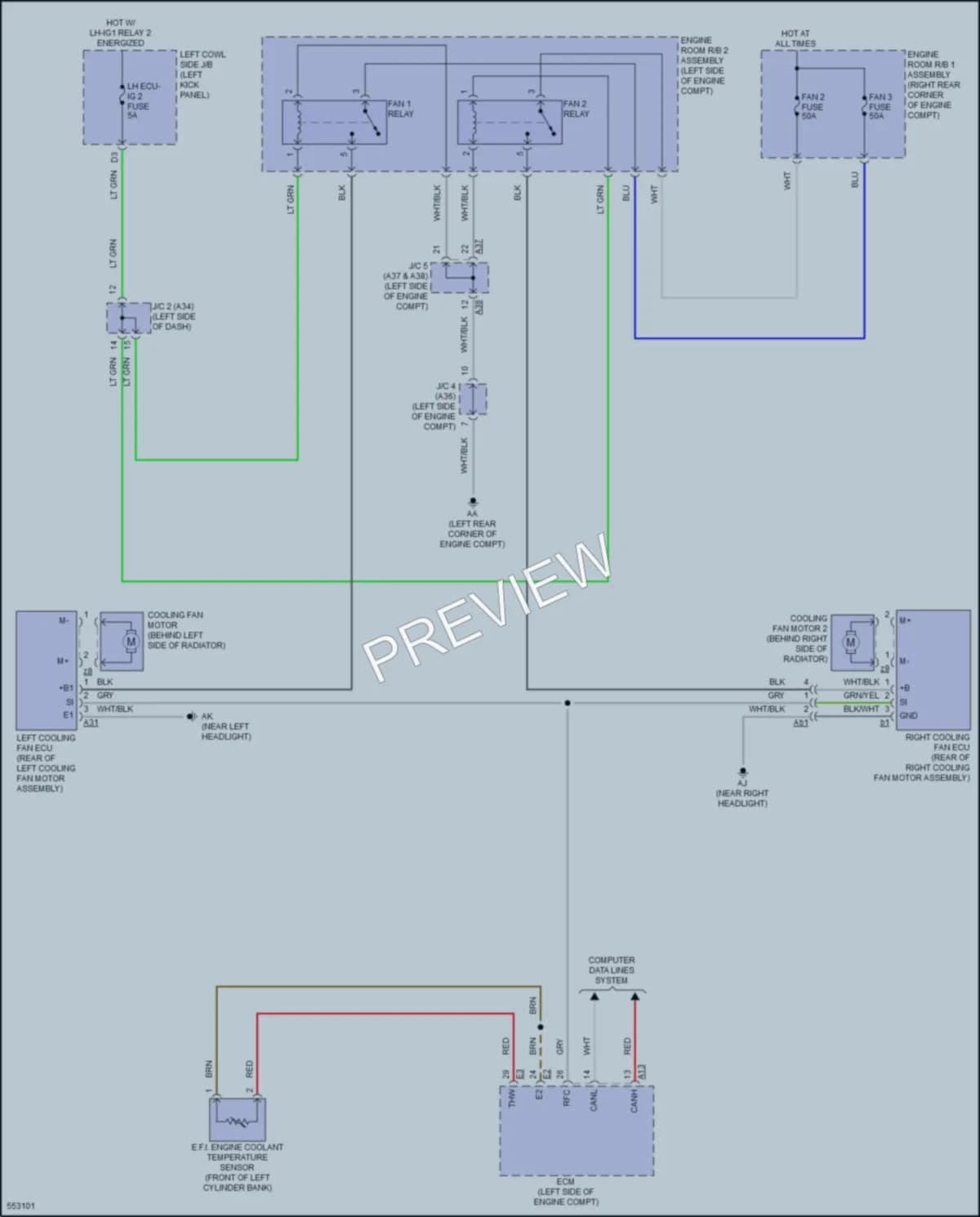 2016 Lexus GSF Cooling Fan wiring diagram preview