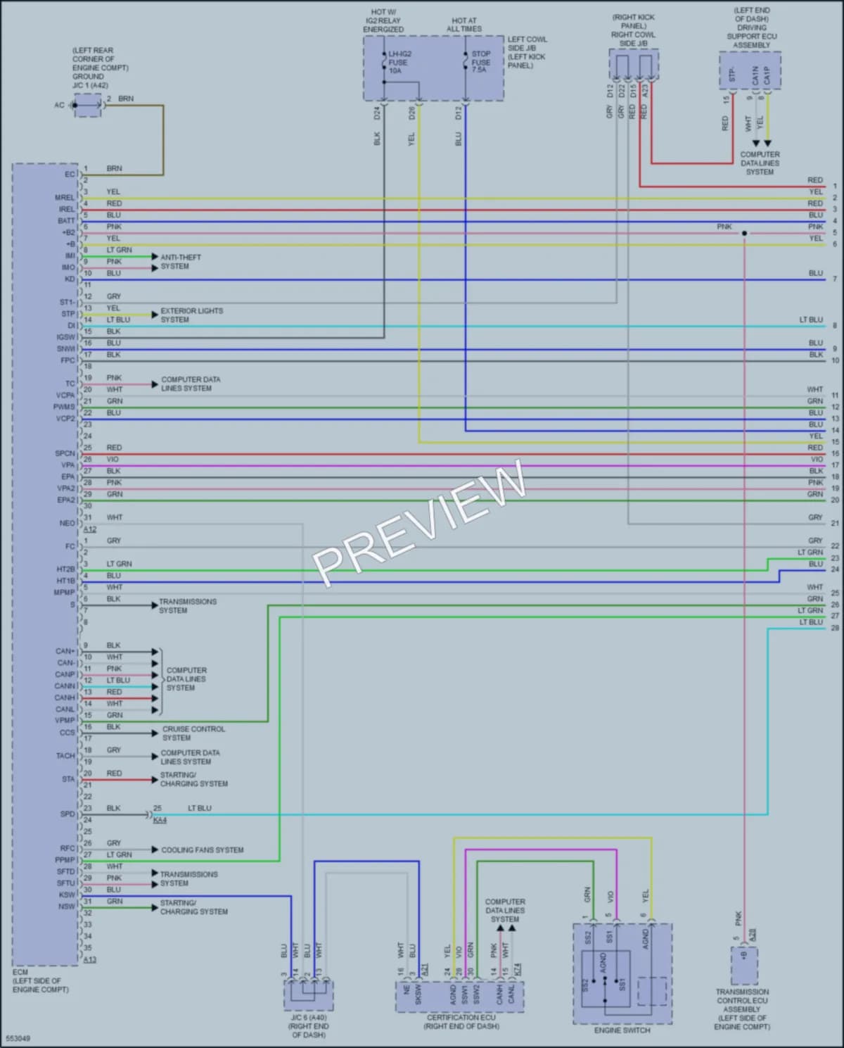 2016 Lexus GSF Engine Performance wiring diagram preview