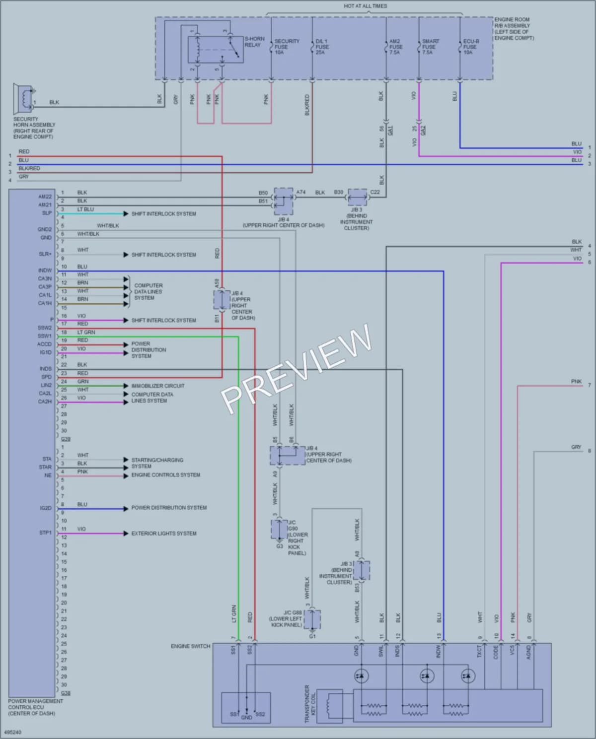 2016 Lexus GX460 Anti Theft wiring diagram preview