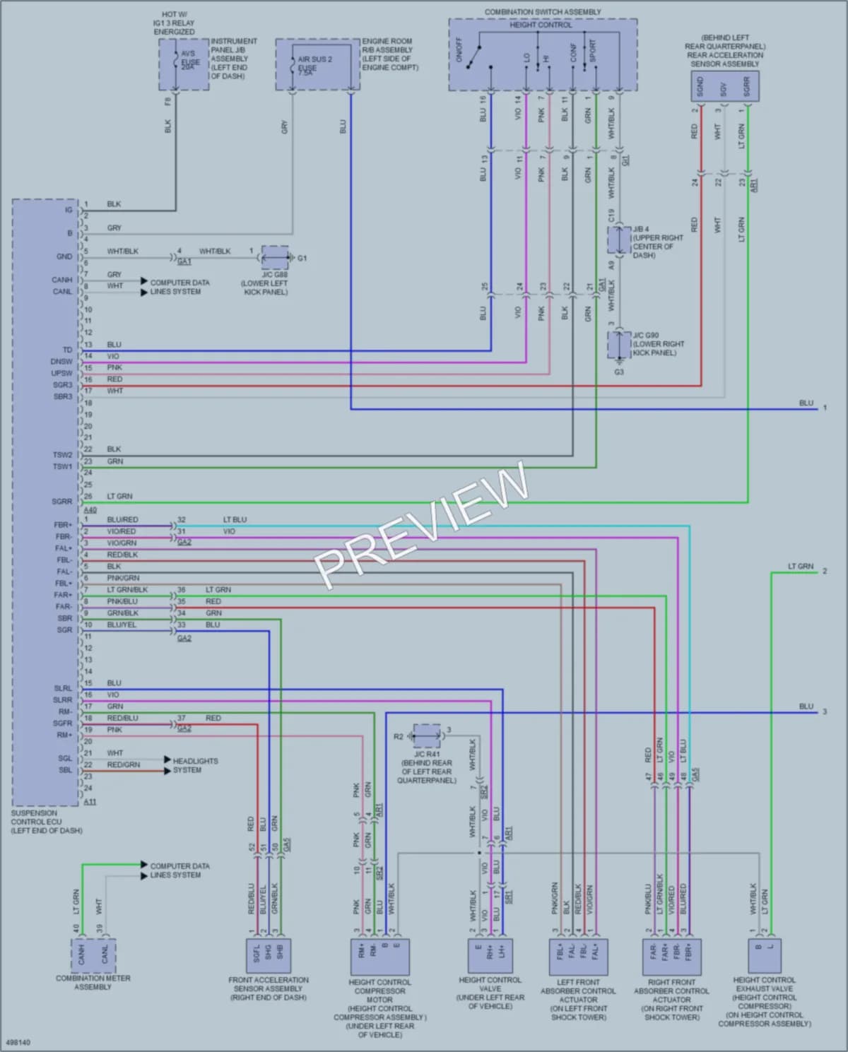 2016 Lexus GX460 Electronic Suspension wiring diagram preview