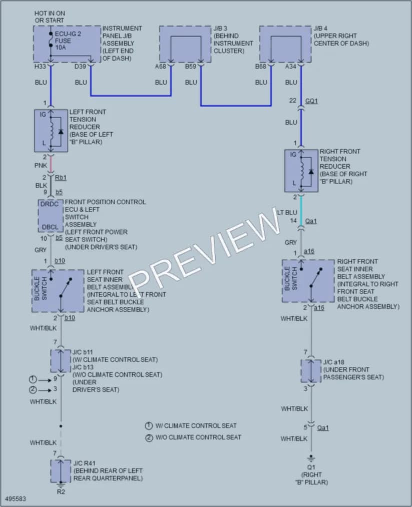 2016 Lexus GX460 Passive Restraints wiring diagram preview