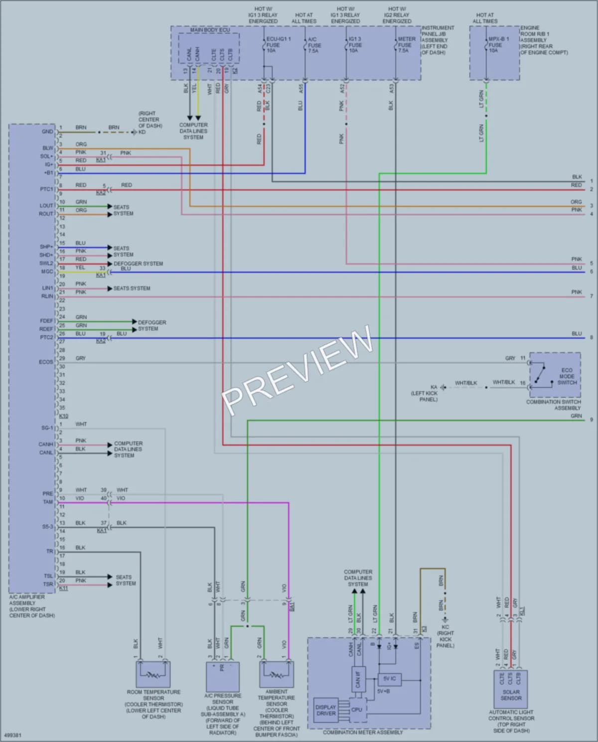 2016 Lexus IS200t Air Conditioning wiring diagram preview