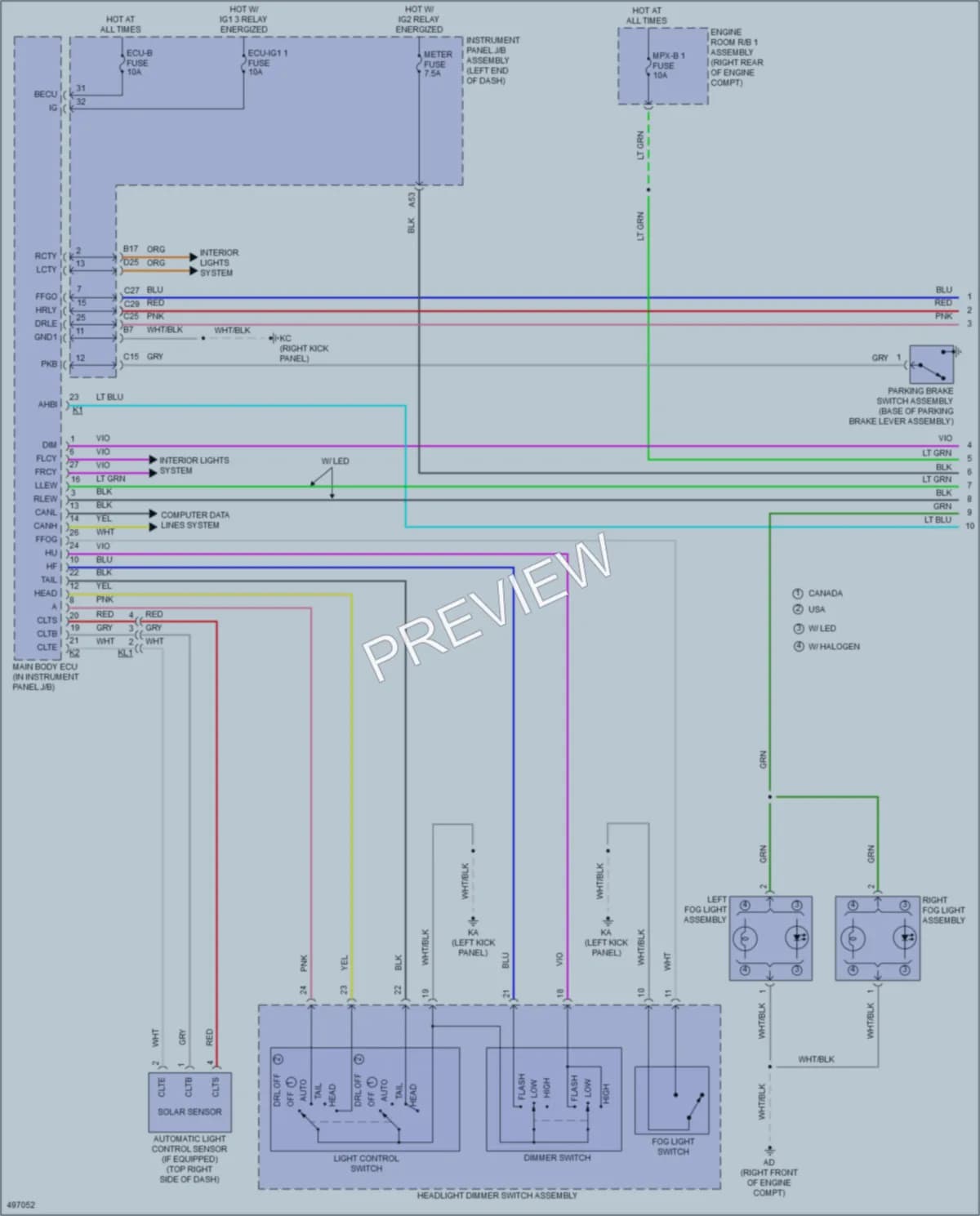 2016 Lexus IS200t Headlights wiring diagram preview