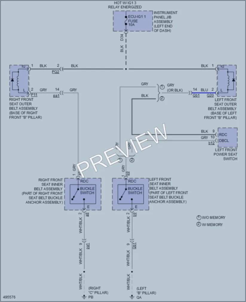2016 Lexus IS200t Passive Restraints wiring diagram preview