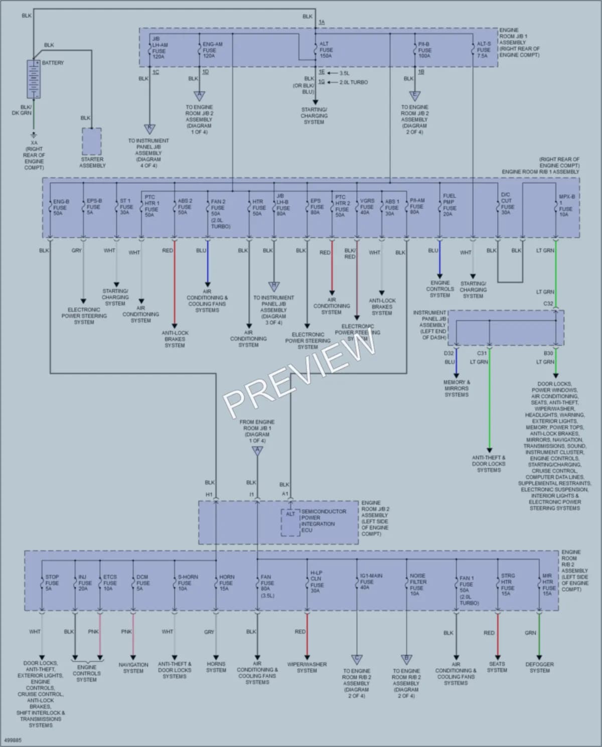 2016 Lexus IS200t Power Distribution wiring diagram preview