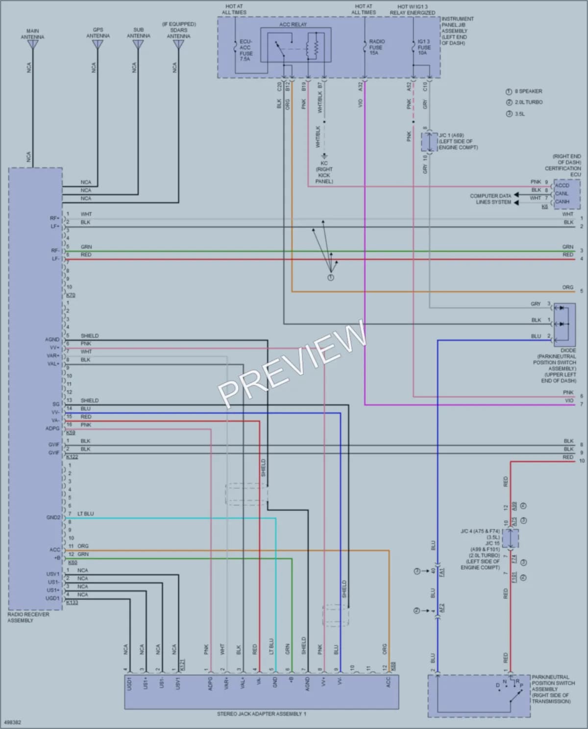 2016 Lexus IS200t Radio wiring diagram preview