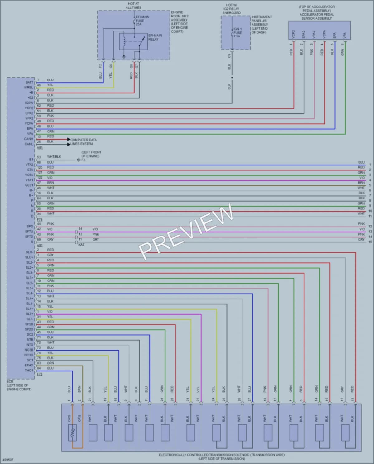 2016 Lexus IS200t Transmission wiring diagram preview