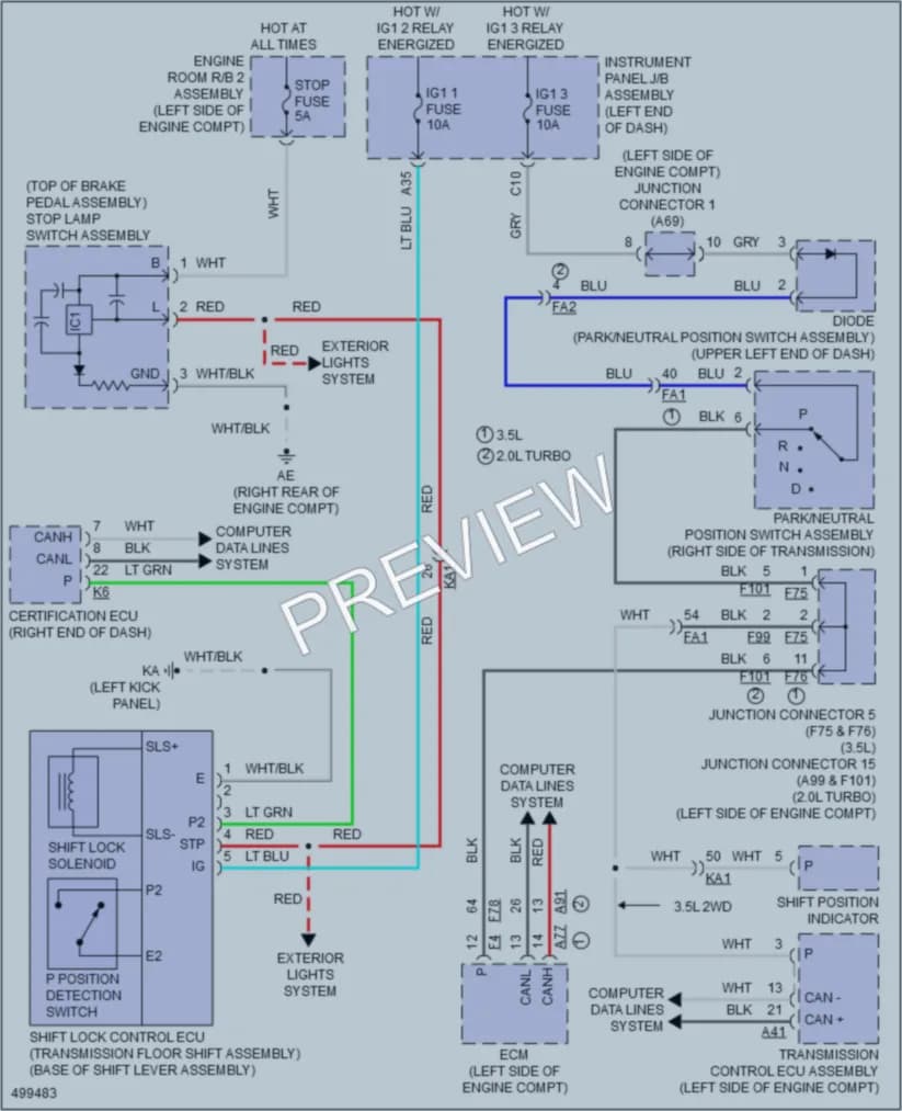 2016 Lexus IS300 Shift Interlock wiring diagram preview