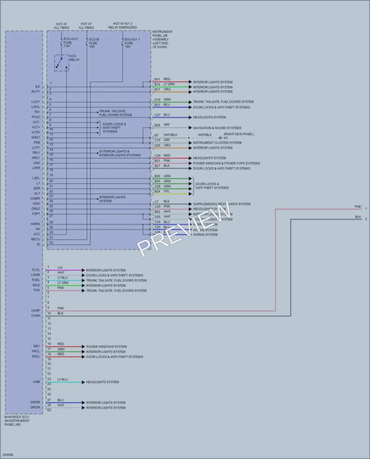 2016 Lexus IS350 Body Control Modules wiring diagram preview