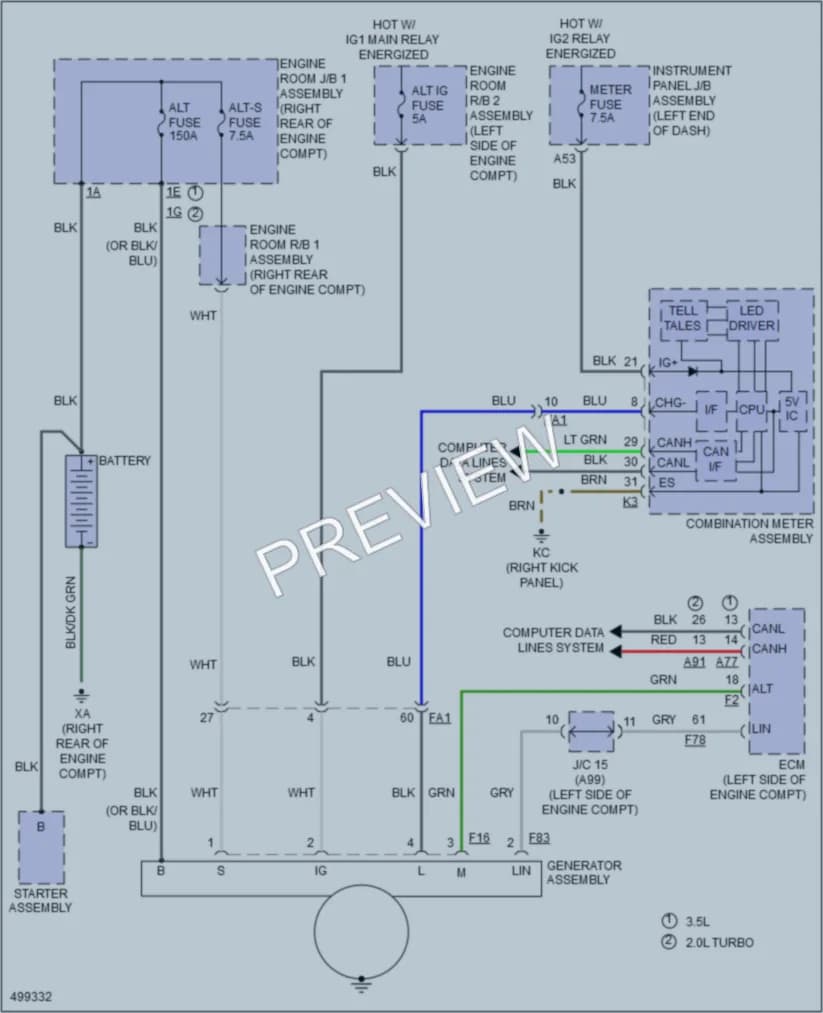 2016 Lexus IS350 Starting Charging wiring diagram preview