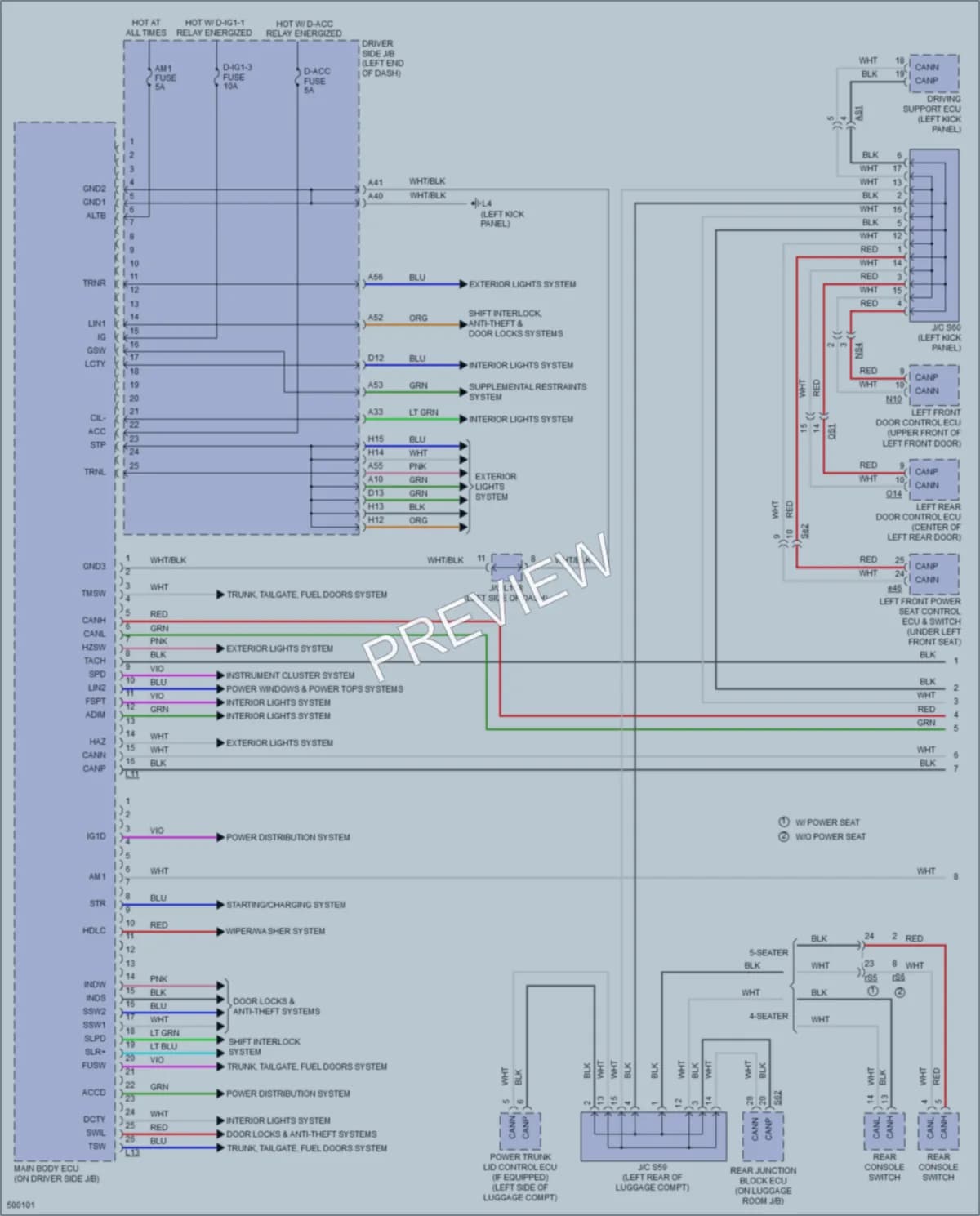 2016 Lexus LS460 Body Control Modules wiring diagram preview