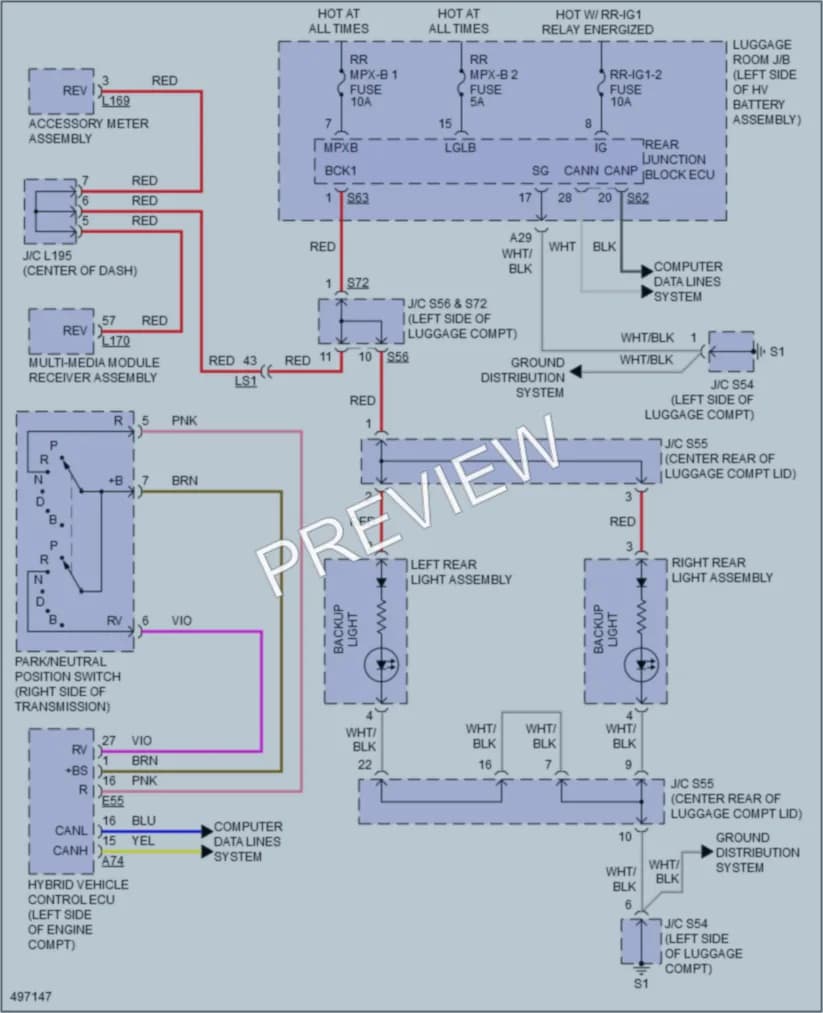2016 Lexus LS600h Exterior Lights wiring diagram preview