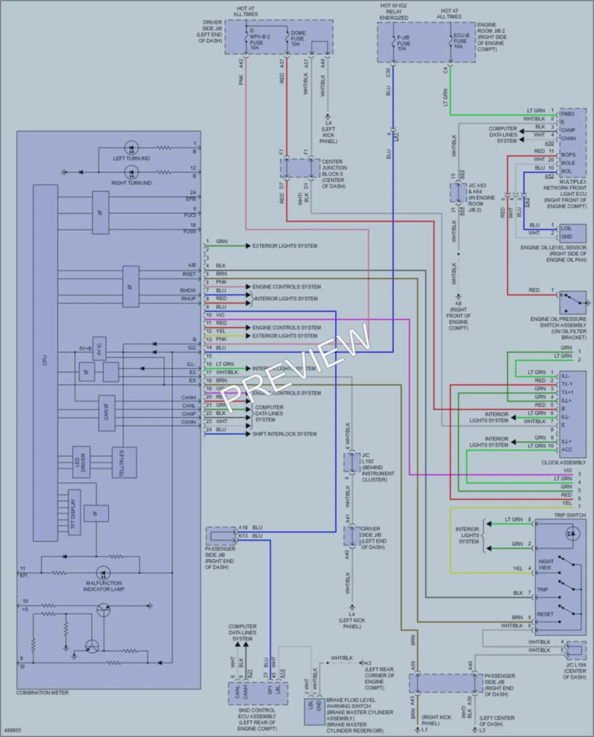 2016 Lexus LS600h Instrument Cluster wiring diagram preview
