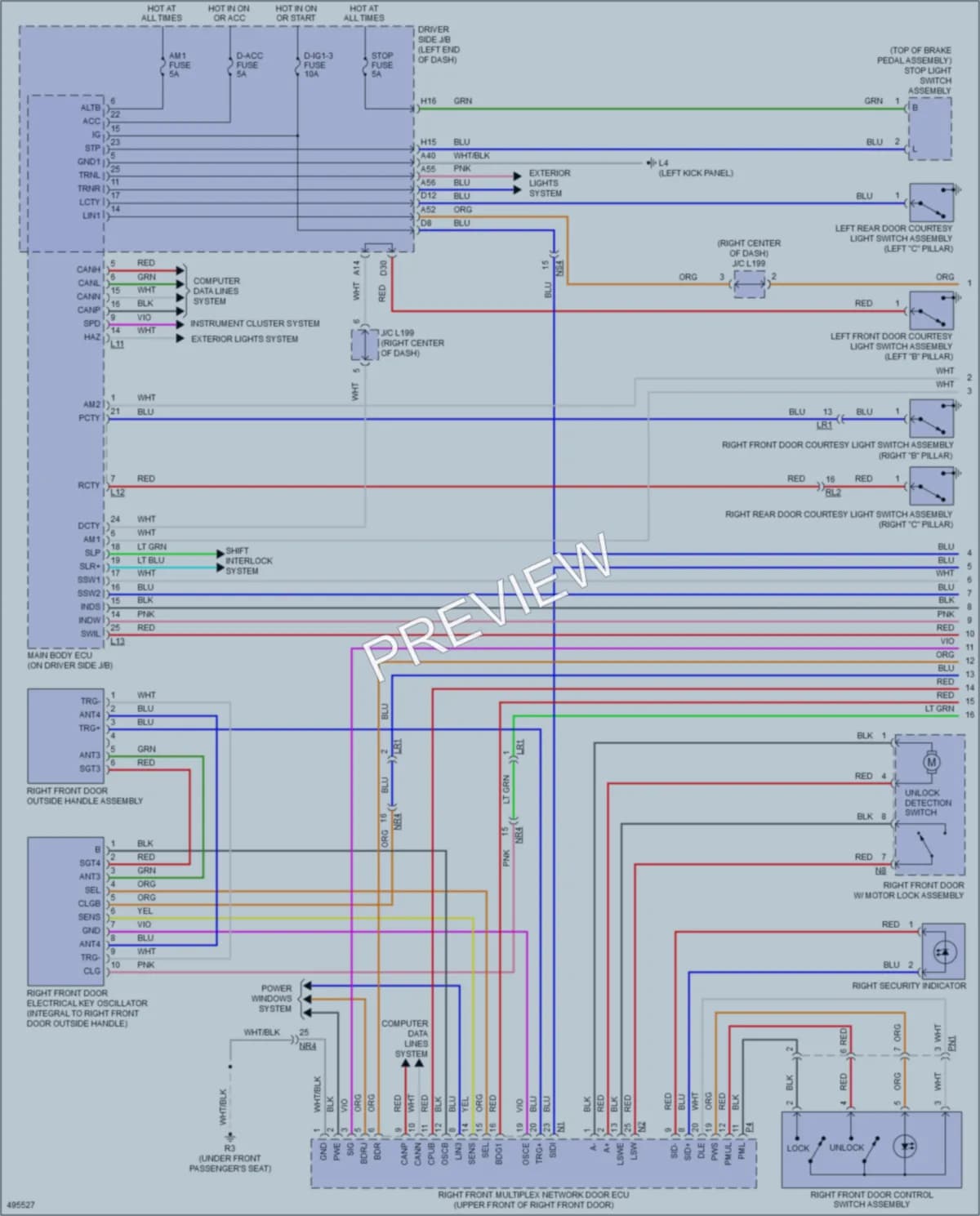 2016 Lexus LS600h Power Door Locks wiring diagram preview