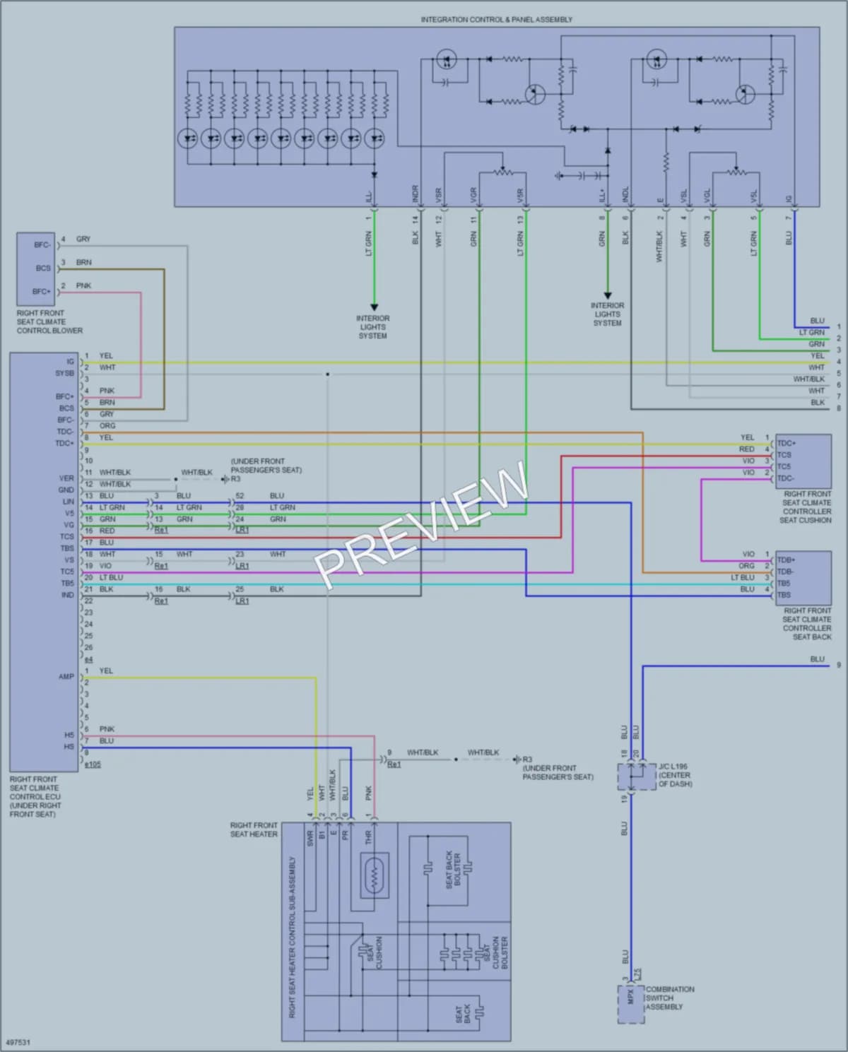 2016 Lexus LS600h Power Seats wiring diagram preview