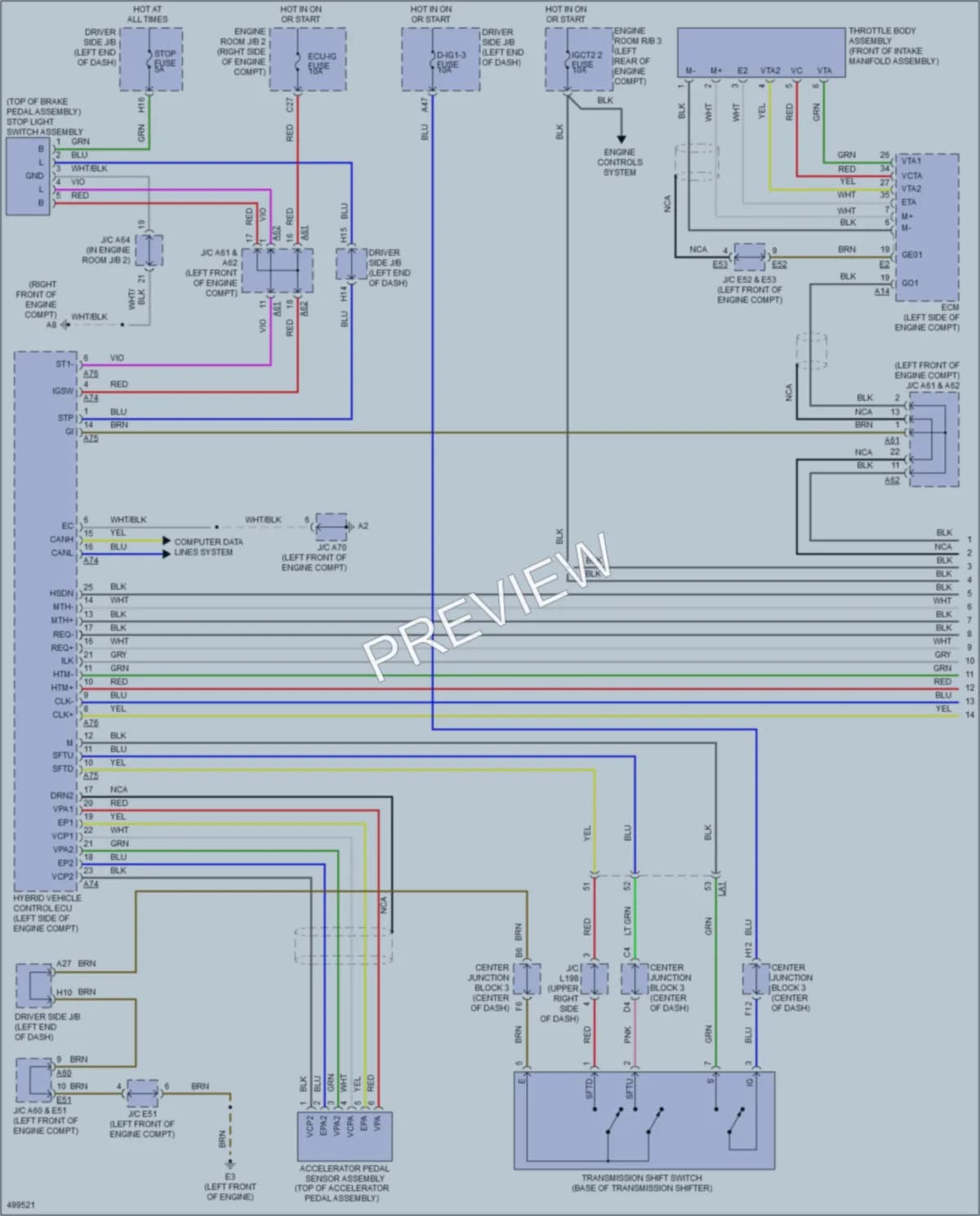 2016 Lexus LS600h Transmission wiring diagram preview