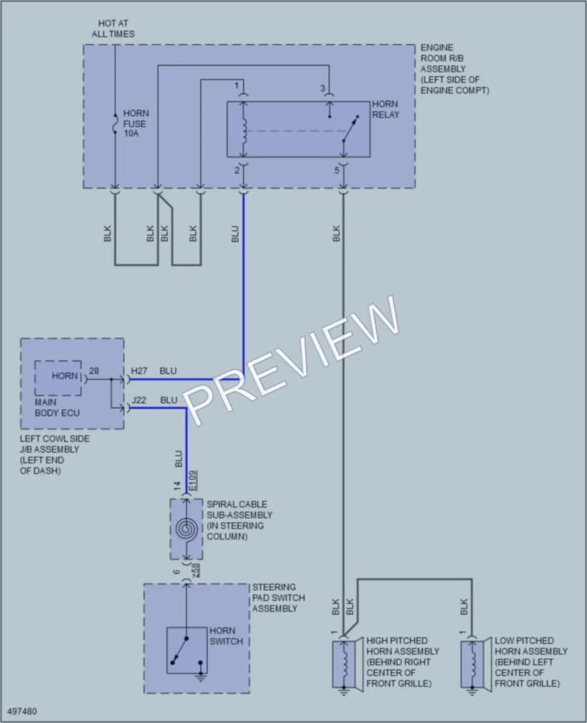 2016 Lexus LX570 Horn wiring diagram preview